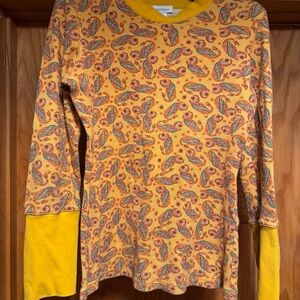 Sundance Yellow Paisley Long Sleeve Top